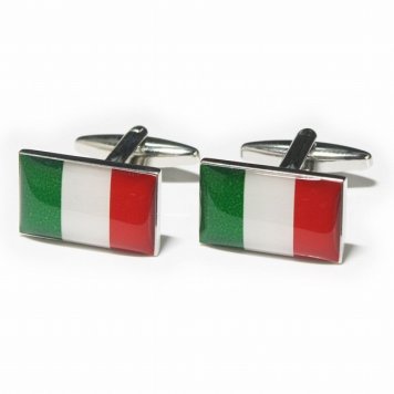 鎌倉カフス工房 イタリア国旗 カフスボタン・カフリンクス メンズ  ec136 結婚式 旦那 プレゼント ギフト 彼氏 父の日 誕生日プレゼント