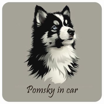ドッグ カーステッカー イラスト付 Dog in Car ポンスキー Aタイプ セーフティサイン 犬種別 正方形 13x13cm シール リア あおり運転対策 Dog Sticker 屋外 屋内 防水 かわいい おしゃれ 安全対策 カーサイン