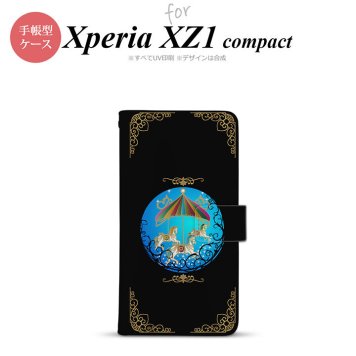 【手帳型 スマホ カバー ケース】【SO02K】【エクスペリア XZ1】手帳型 ケース SO-02K スマホ カバー Xperia XZ1 Compact エクスペリア メリーゴーラウンド 黒 nk-004s-so02k-dr1504【メール便送料無料】