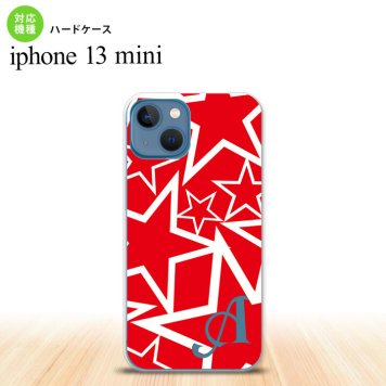 iPhone13mini iPhone13 mini ケース ハードケース 星 赤 白 +アルファベット  nk-i13m-1120i
