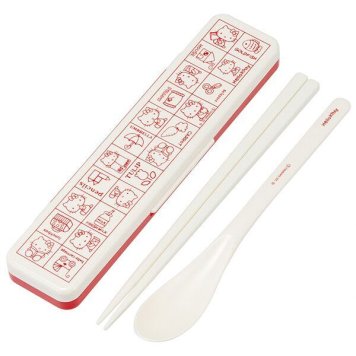 ハローキティ レトロ 抗菌 音のならないコンビセット 箸18cm スケーター ※送料無料(ポスト投函)