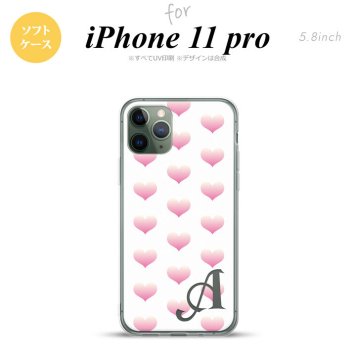 iPhone11Pro iPhone11 Pro スマホケース ソフトケース ハート A 白 ピンク +アルファベット メンズ レディース nk-i11p-tp118i