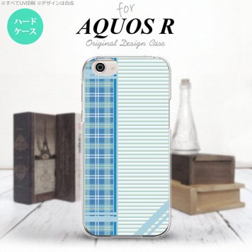 【SH03J】【スマホケース/スマホカバー】【アクオス R】SH03J スマホケース AQUOS R SH-03J カバー アクオス R チェック・ボーダー 青 nk-sh03j-1604【メール便送料無料】
