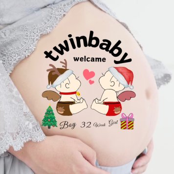 マタニティシール【送料無料】マタニティフォトシール マタニティペイントシール ベリーペイントシール welcome Baby タトゥーシール ボディシール 天使 羽 赤ちゃん 男の子 可愛い