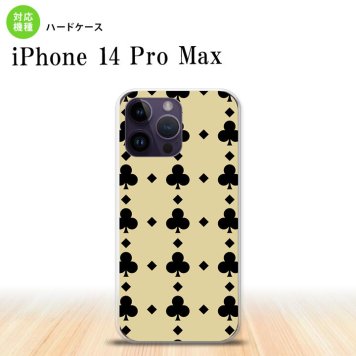 iPhone14 ProMax iPhone14 Pro Max スマホケース 背面ケース ハードケース トランプ クラブ ベージュ 黒 2022年 9月発売 nk-i14pm-533
