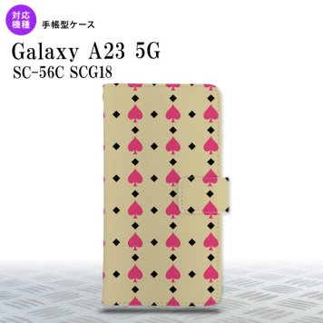 Galaxy A23 GalaxyA23 手帳型スマホケース カバー トランプ スペード ベージュ ピンク 2022年 10月発売 nk-004s-a23-dr540