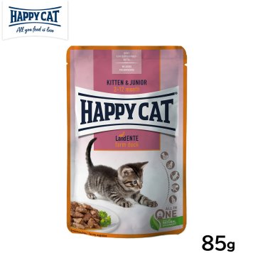 ハッピーキャット HAPPY CAT キャットフード ミートinソース ジュニア ファーム ダック パウチ（平飼いの鴨） 85g