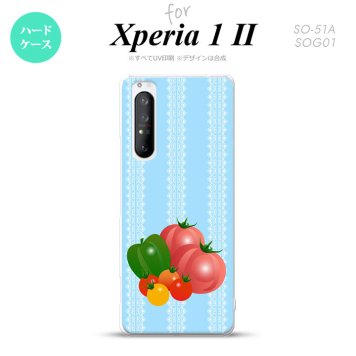 Xperia 1 II 5G スマホケース 背面カバー ストラップホール有り ハードケース ベジタブル トマト 青 ストラップホール おしゃれ かわいい かっこいい メンズ レディース nk-xp12-666
