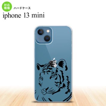 iPhone13mini iPhone13 mini ケース ハードケース 虎 アップ クリア 黒  nk-i13m-564
