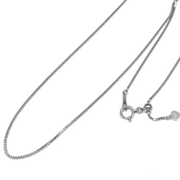 プラチナ ベネチアタイプチェーン45ｃｍ ネックレス 1.0mm極太 / 3.95g (長さ自在調節スライド金具付き) 