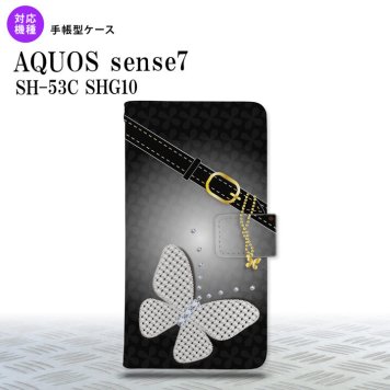 sense7 sense7 手帳型スマホケース カバー バタフライ 蝶 黒 2022年 11月発売 nk-004s-sens7-dr324
