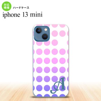 iPhone13mini iPhone13 mini ケース ハードケース 水玉 ピンク +アルファベット  nk-i13m-1374i