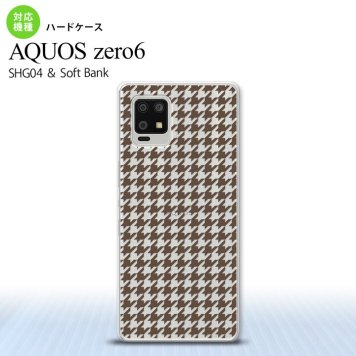 SHG04 SHG04 ZERO6 AQUOS zero6 スマホケース ハードケース 千鳥 格子 小 茶 クリア メンズ レディース nk-zero6-912