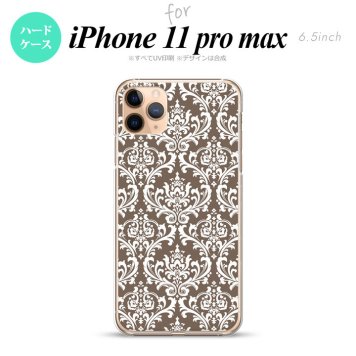 iPhone11ProMax iPhone11pro max スマホケース ハードケース ダマスク A 茶 白 メンズ レディース nk-i11pm-457