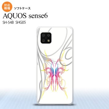 SH-54B SHG05 AQUOS sense6 スマホケース ソフトケース ピンスト 白 ピンク ブルー メンズ レディース nk-sens6-tp1244