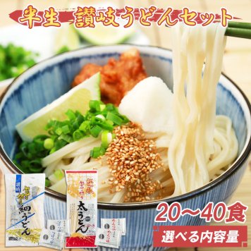 富田屋 讃岐うどん 食べ比べセット 20人前 麺つゆ付 半生うどん 太麺10食 細麺10食 半生 太うどん 細うどん 半生包丁切り さぬき うどん 香川 讃岐 香川県 産地直送 お取り寄せグルメ グルメギフト プレゼント お祝い 内祝い お中元 御歳暮 【送料無料】