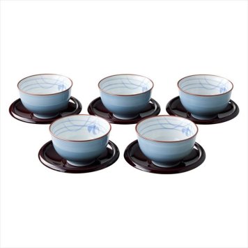 波佐見焼 グレー蘭 茶托付仙茶揃 31075  内祝 内祝い お祝 御祝 記念品 出産内祝い プレゼント 快気祝い 粗供養 引出物
