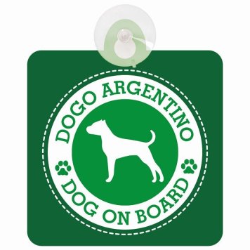 セーフティサイン DOG ON BOARD Dogo Argentino ドゴアルヘンティーノ グリーン 安全運転 車内用 吸盤タイプ 煽り運転対策 収れん火災防止タイプ 安全対策 カーサイン 吸盤 肉球マーク
