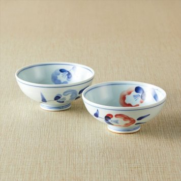 波佐見焼 夢風花 茶漬2P（手描） 007-316M  内祝 内祝い お祝 御祝 記念品 出産内祝い プレゼント 快気祝い 粗供養 引出物