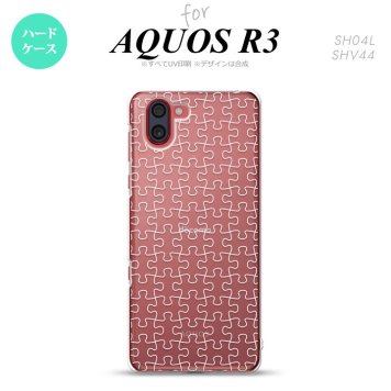 SH-04L SHV44 R3 AQUOS R3 スマホケース カバー パズル 透明 白 nk-r3-1215