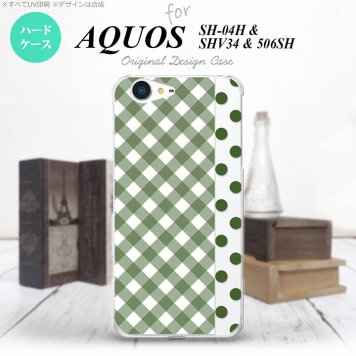 【SH04H】【スマホケース/スマホカバー】【アクオス ゼータ】SH04H スマホケース AQUOS ZETA SH04H カバー アクオス ゼータ チェック･ドット 白×緑 nk-sh04h-1523【メール便送料無料】
