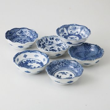 藍染丸小鉢揃 磁器 美濃焼 やきものの里から、暮らしを贈ります。　ギフト 食器 セット テーブルウェア