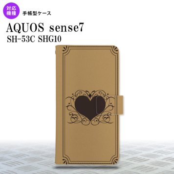 sense7 sense7 手帳型スマホケース カバー ハート 飾り ベージュ 2022年 11月発売 nk-004s-sens7-dr613