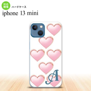 iPhone13mini iPhone13 mini ケース ハードケース ハート C 白 +アルファベット  nk-i13m-175i