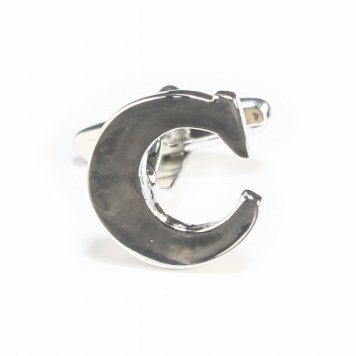 鎌倉カフス工房 アルファベットCカフスボタン（バラ売り）・カフリンクス メンズ  cf309 結婚式 旦那 プレゼント ギフト 彼氏 父の日 誕生日プレゼント