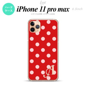 iPhone11ProMax iPhone11pro max スマホケース ハードケース ドット 水玉 B 赤 +アルファベット メンズ レディース nk-i11pm-838i