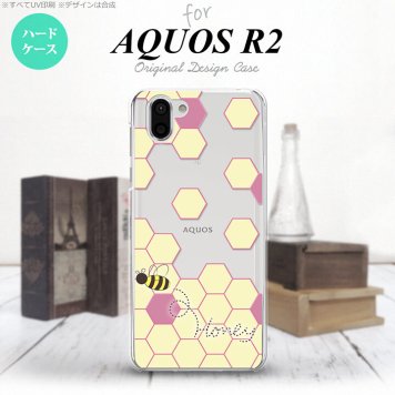AQUOS R2 アクオス アール2 SH-03K SHV42 専用 スマホケース カバー ハードケース ハニー クリア×紫 nk-r2-1683[スマホ,スマホケース,スマホカバー,ケース,カバー,ジャケット]