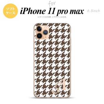 iPhone11ProMax iPhone11pro max スマホケース ソフトケース 千鳥 格子 大 茶 白 +アルファベット メンズ レディース nk-i11pm-tp926i