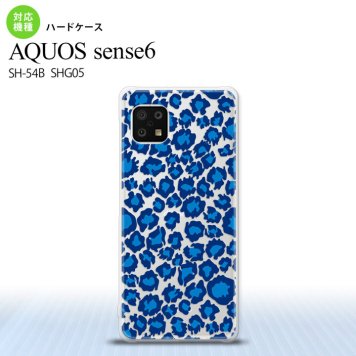 SH-54B SHG05 AQUOS sense6 スマホケース ハードケース 豹柄 B 青 クリア メンズ レディース nk-sens6-895