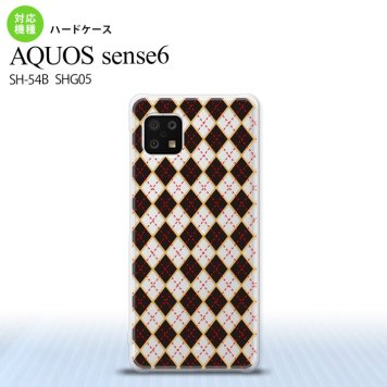 SH-54B SHG05 AQUOS sense6 スマホケース ハードケース アーガイル クリア 黒 メンズ レディース nk-sens6-1402