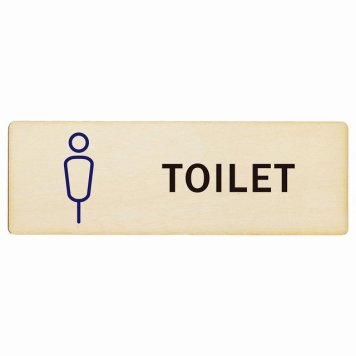 トイレ プレート 木製 男 Kタイプ 長方形 27x9cmドア サインプレート ピクトサイン トイレマーク表示 案内 注意 施設 御手洗 TOILET おしゃれ シンプル 安全対策