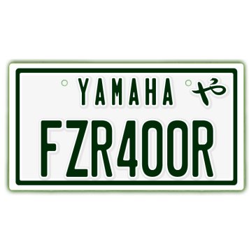 なんちゃって単車プレート【YAMAHA・FZR400R】ナンバープレート　バイク　二輪　オートバイ　グッズ　アクセサリー　雑貨 インテリア アイテム プレゼント ギフト バイク好き 旧車 走り屋 ギア パーツ メンテナンス ファッション お洒落 オブジェ