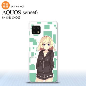 SH-54B SHG05 AQUOS sense6 スマホケース ソフトケース 女の子 A 緑 メンズ レディース nk-sens6-tp1326