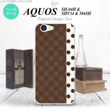 【SH04H】【スマホケース/スマホカバー】【アクオス ゼータ】SH04H スマホケース AQUOS ZETA SH04H カバー アクオス ゼータ チェック･ドット 茶 nk-sh04h-1525【メール便送料無料】