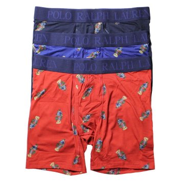 ポロラルフローレン：FATHER'S DAY GIFT SETS ボクサーブリーフ 3PK (ヘリテージ・ロイヤル/RL2000レッド/クルーズ・ネイビー)[ボクサーパンツ/ 男性下着/ メンズインナー/人気ブランド/おすすめギフト/誕生日プレゼント/メンズファッション]