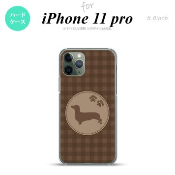 iPhone11Pro iPhone11 Pro スマホケース ハードケース 犬 ダックスフンド B 茶 メンズ レディース nk-i11p-815