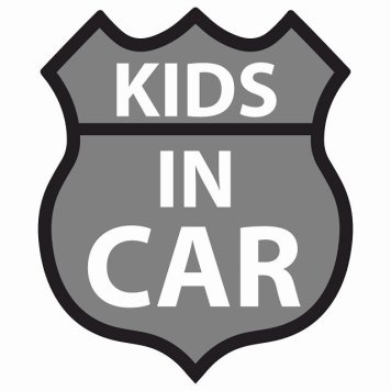 KIDS IN CAR ステッカー グレー ルート66 カーステッカー シール sticker 安全対策 あおり運転 かっこいい おしゃれ かわいい 車ステッカー ステッカー 車 サインステッカー ドライブ 防水 屋外 屋内 カーサイン