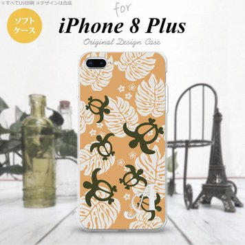 【iPhone8Plus】【スマホケース/スマホカバー】【アイフォン8プラス】iPhone8Plus スマホケース ケース アイフォン8プラス イニシャル ホヌ・小 オレンジ nk-ip8p-tp1465ini【メール便送料無料】