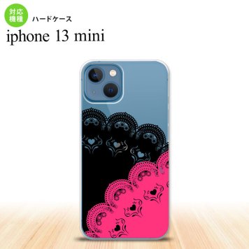 iPhone13mini iPhone13 mini ケース ハードケース レース B 黒 ピンク  nk-i13m-728
