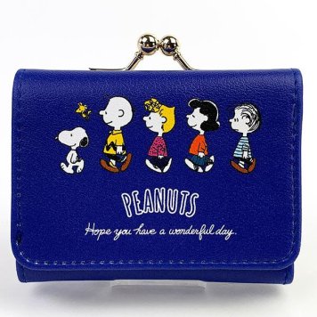 スヌーピー コンパクトサイフ WALKING 財布 三つ折り  紺 グッズ  (MCOR)