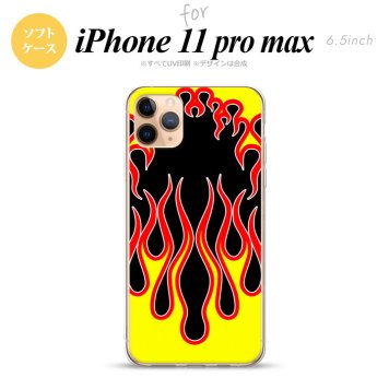 iPhone11ProMax iPhone11pro max スマホケース ソフトケース ファイヤー 炎 黒 黄 メンズ レディース nk-i11pm-tp1301