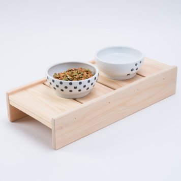 猫用食器台 国産ひのき ひのきや キャット用 猫ちゃん フードスタンド 天然木 ナチュラル ペット用品 有限会社オチアイ 和歌山県 送料無料