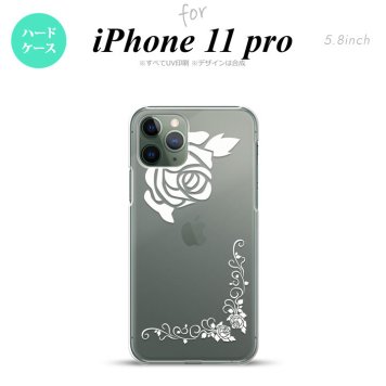 iPhone11Pro iPhone11 Pro スマホケース ハードケース バラ A クリア 白 メンズ レディース nk-i11p-1066