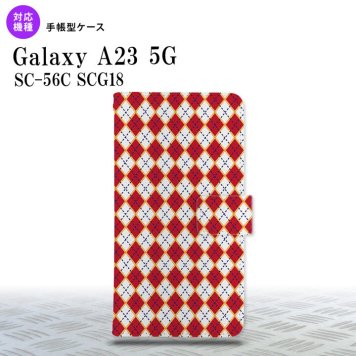 Galaxy A23 GalaxyA23 手帳型スマホケース カバー アーガイル 赤 青 2022年 10月発売 nk-004s-a23-dr1403