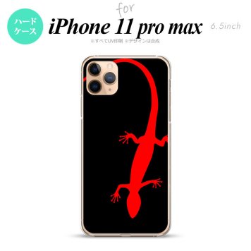 iPhone11ProMax iPhone11pro max スマホケース ハードケース トカゲ 黒 赤 メンズ レディース nk-i11pm-778