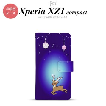 【手帳型 スマホ カバー ケース】【SO02K】【エクスペリア XZ1】手帳型 ケース SO-02K スマホ カバー Xperia XZ1 Compact エクスペリア トナカイ 青 nk-004s-so02k-dr644【メール便送料無料】